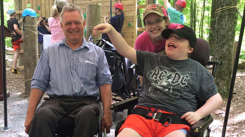 People on wheelchair experiencing Camp Kawartha